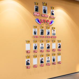 办公室荣誉墙展示墙企业公司文化墙销售冠军员工风采照片墙装饰画